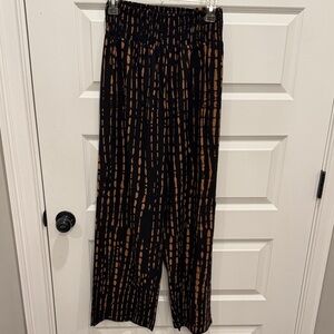 Black and Brown Patterned Pants and Top
